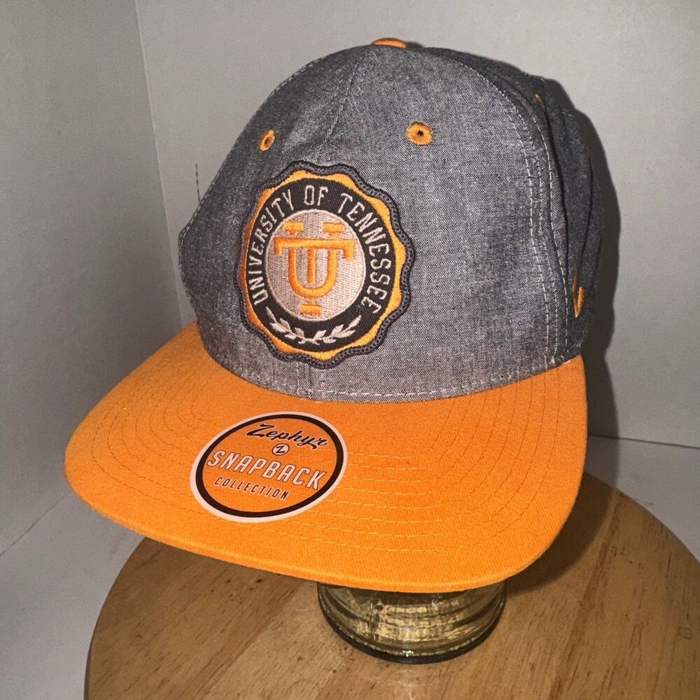 Tennessee Volunteers Zephyr Snapback Hat Gray Orange College Vault NWT